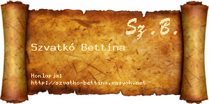 Szvatkó Bettina névjegykártya