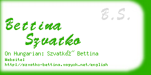 bettina szvatko business card